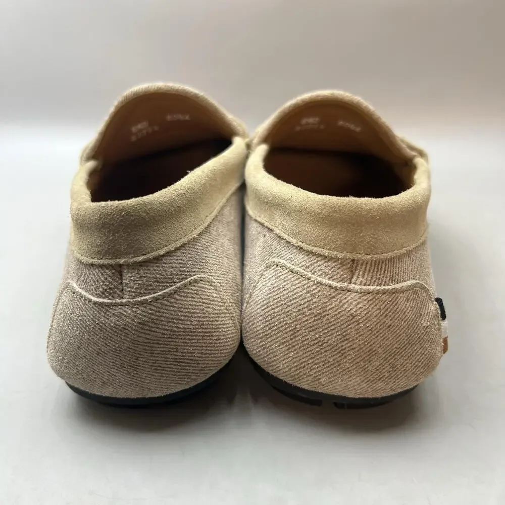 Allen Edmonds Sebastian Bit Loafers Men Size 8.5 Beige Linen Driving Shoes NEW